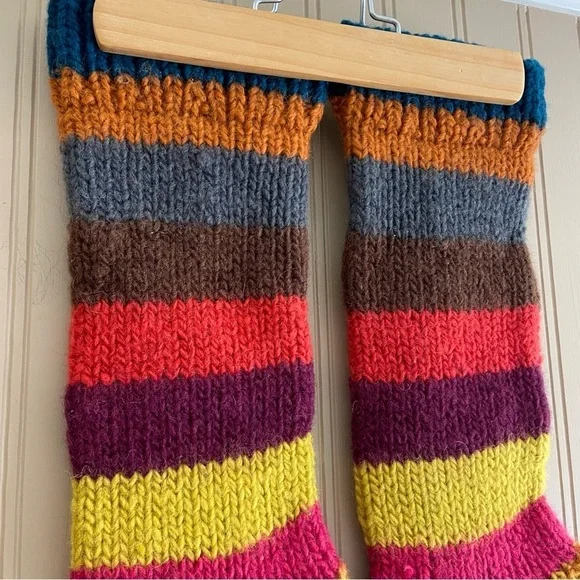 New Colourful Heavy Knit Wool Slippers Women’s Size 6-7 - Picture 3 of 5